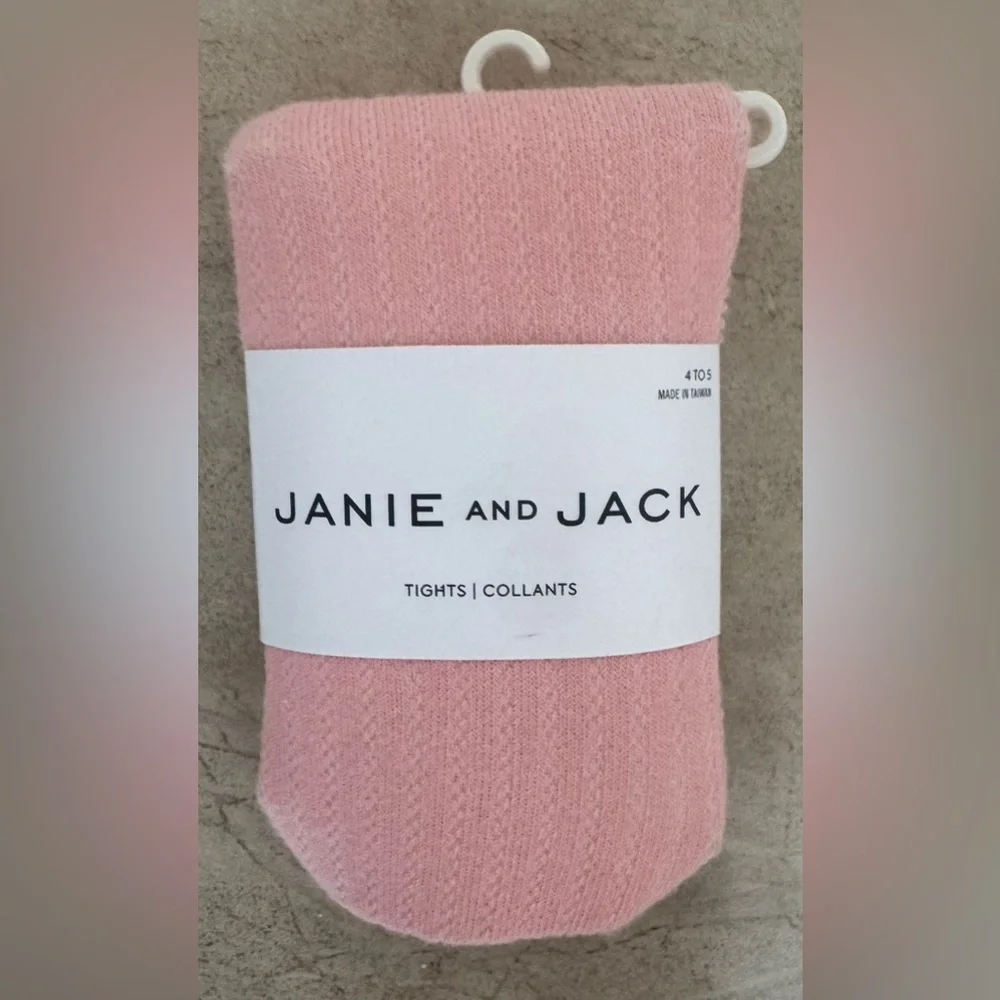 Janie and Jack Pointelle Tight, Velvet Bow Socks & Knee High Pointelle socks-2